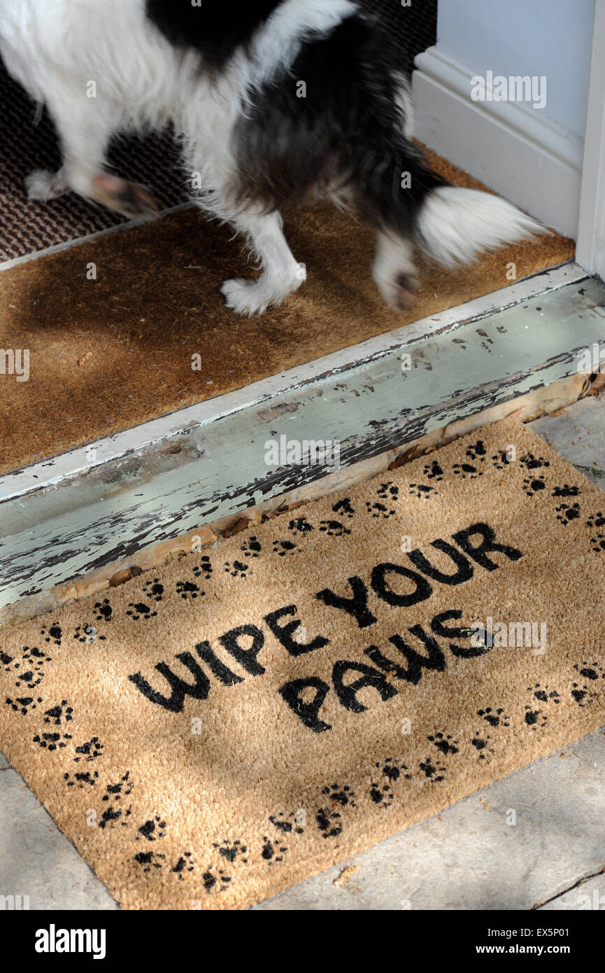 A Wipe Your Paws Doormat At A Dog Friendly Hotel Uk Stock Photo
