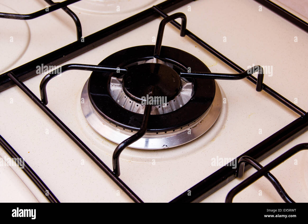 Stove burner seen up close from above Stock Photo