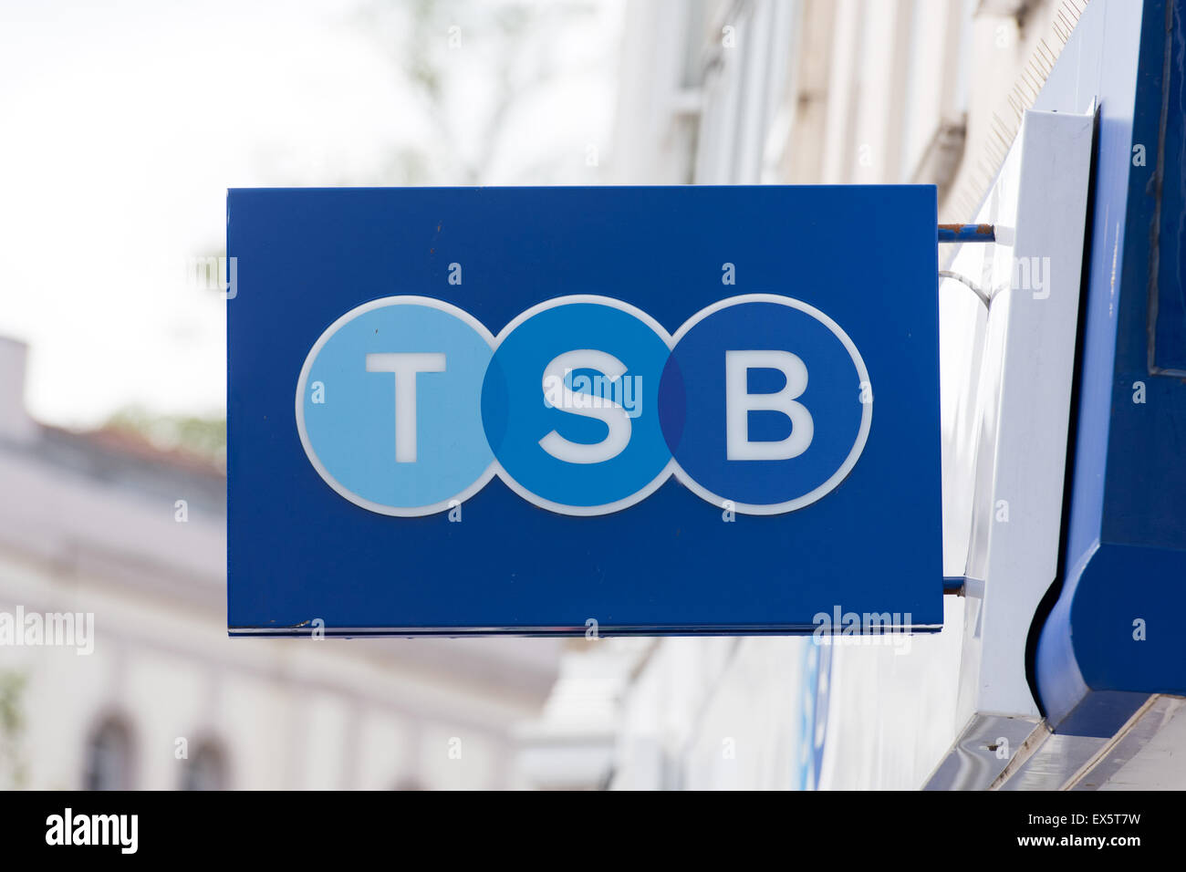 TSB sign on the outside of a store in Cardiff, Wales. Stock Photo
