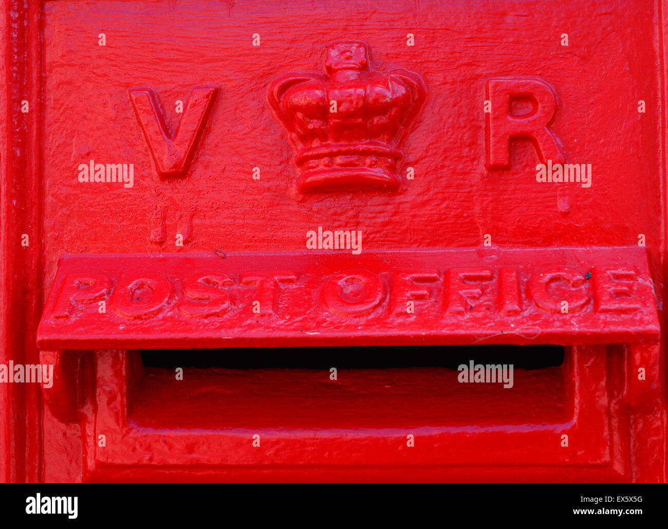 Old red VR Victorian post box Stock Photo