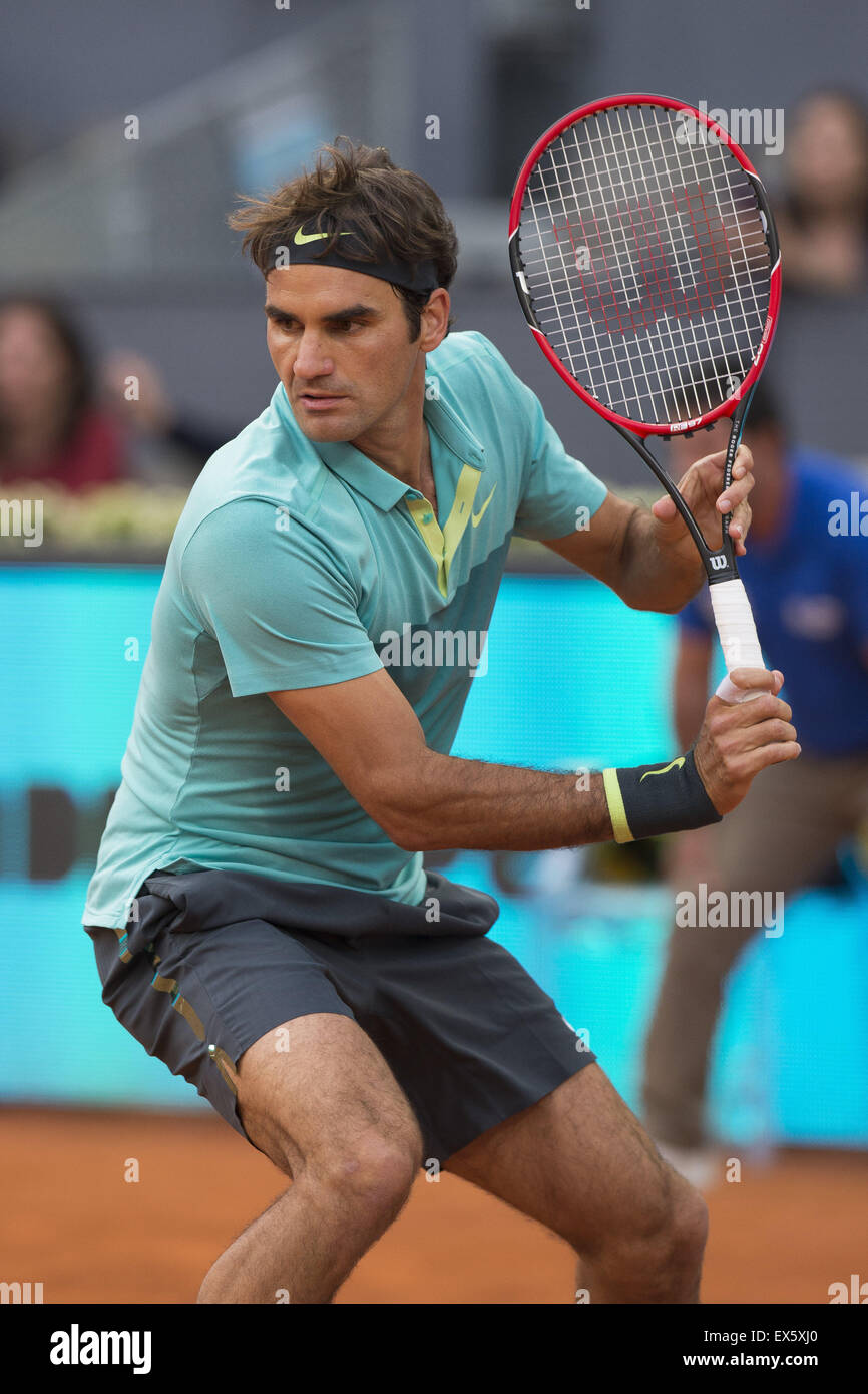 Madrid ATP Masters Series Tournament tennis match - Day 5 - Roger Federer v  Nick Kyrgios Featuring: Roger Federer Where: Madrid, Spain When: 06 May 2015  C Stock Photo - Alamy