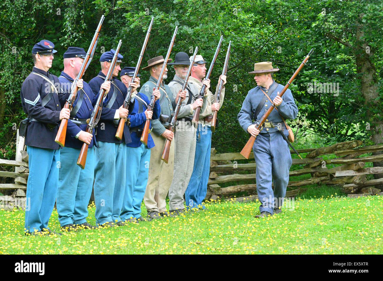American Civil War reenactment at the Ulster American Folk Park Stock