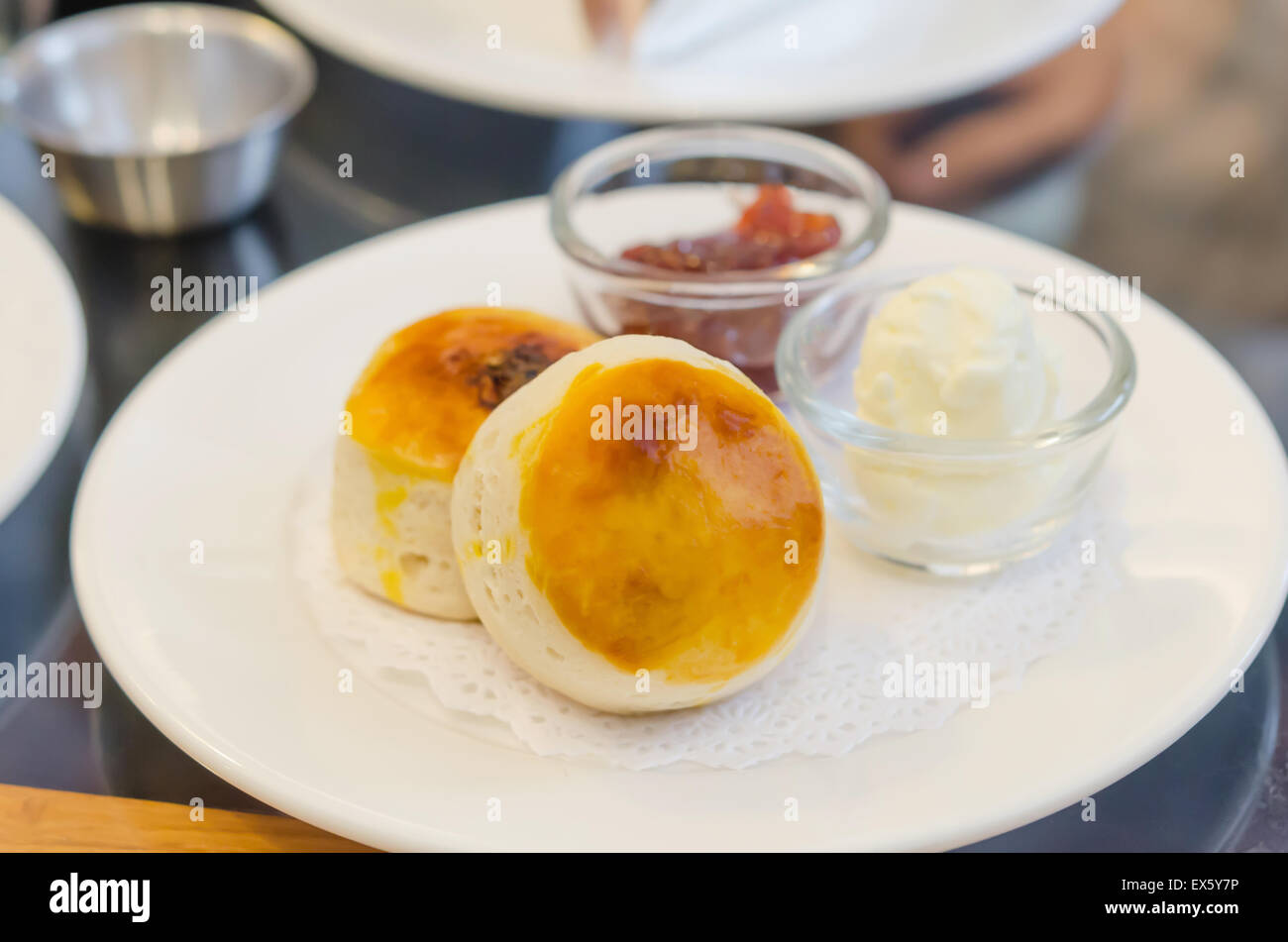 Cream then jam hi-res stock photography and images - Alamy
