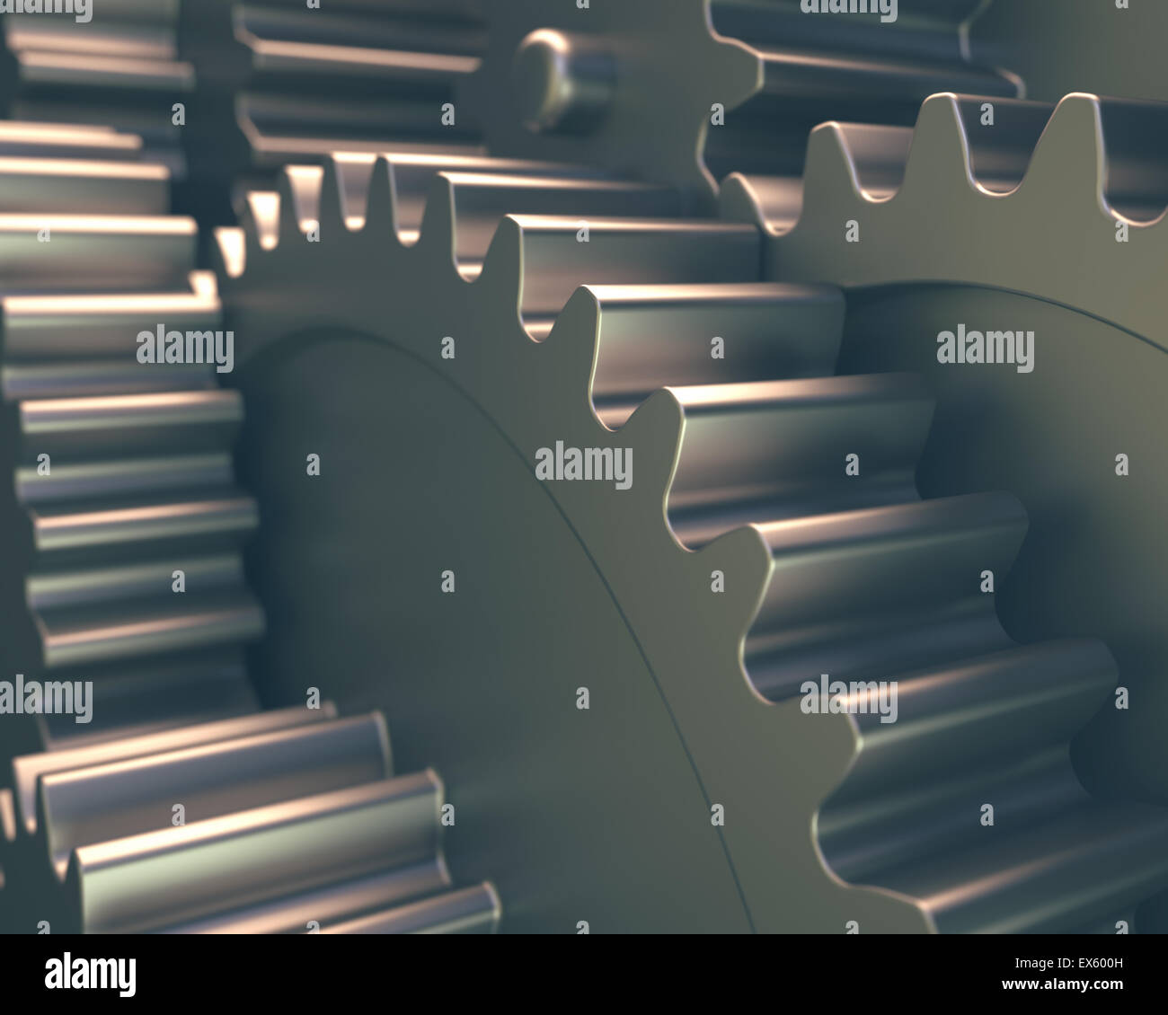 Set of gears interconnected forming a machine concept Stock Photo Alamy
