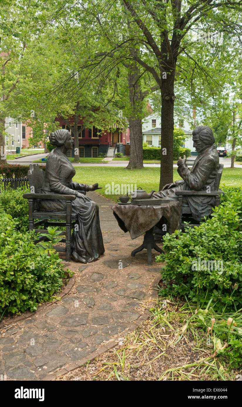Susan B Anthony square park in Rochester NY Stock Photo
