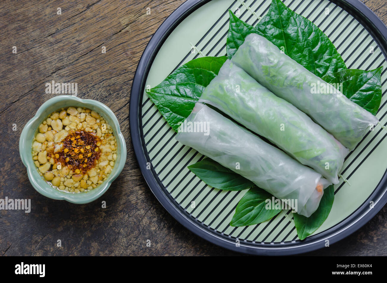 top view Fresh Spring Roll, Vietnamese Food Stock Photo - Alamy