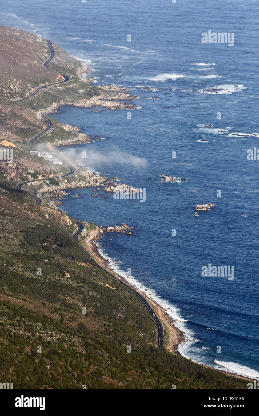 Coastal road to Hout Bay in Cape Town Stock Photo