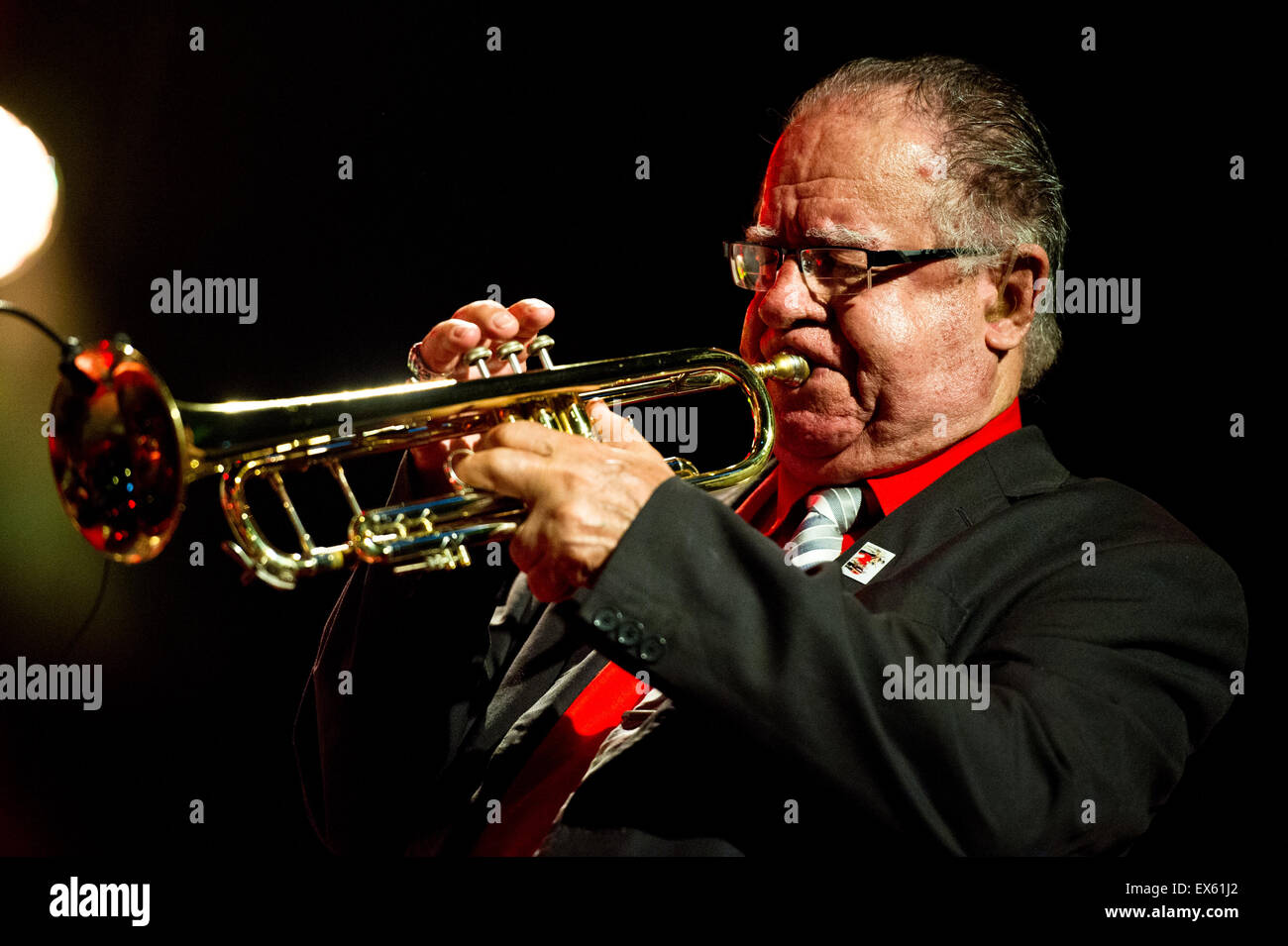 Freiburg, Germany. 6. July, 2015. Manuel "Guajiro" Mirabal (Trumpet