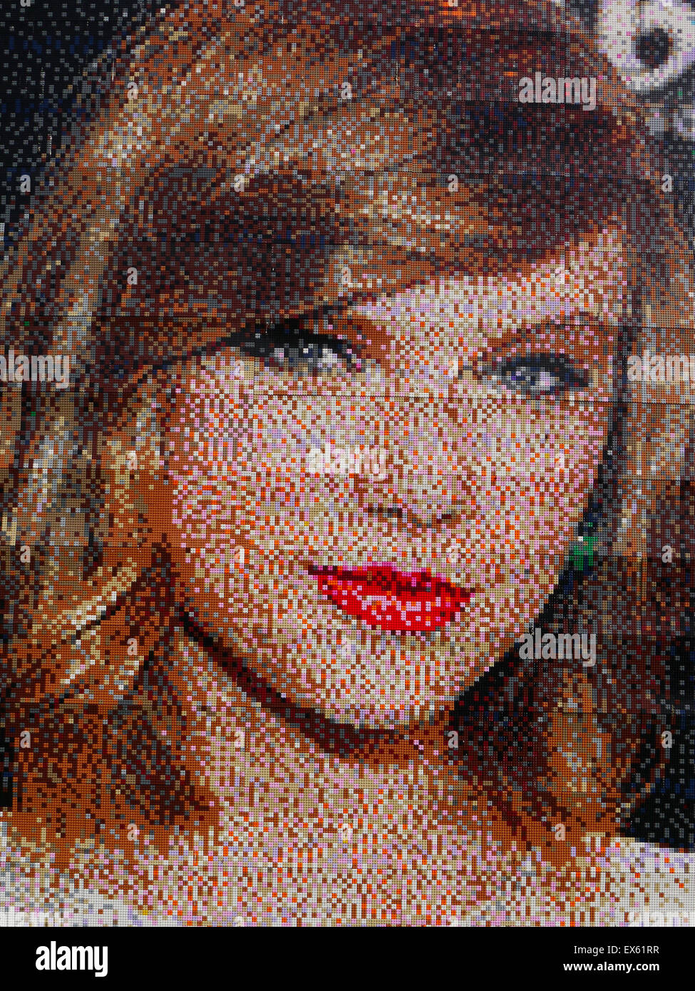 A mosaic portrait of Taylor Swift made from 38,400 individual pieces of(02)