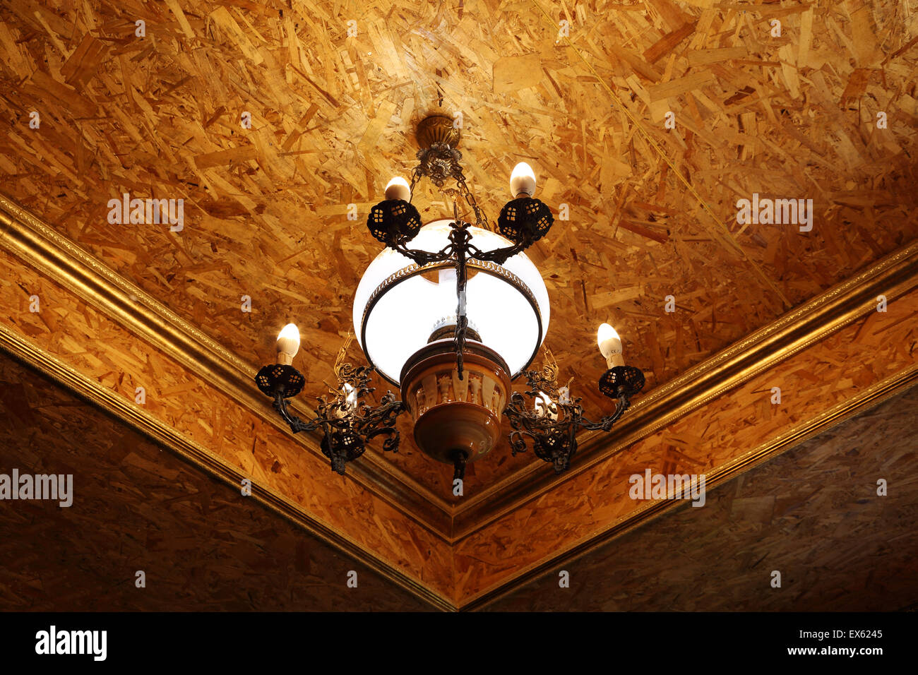 vintage chandelier shining and hanging from the ceiling Stock Photo Alamy