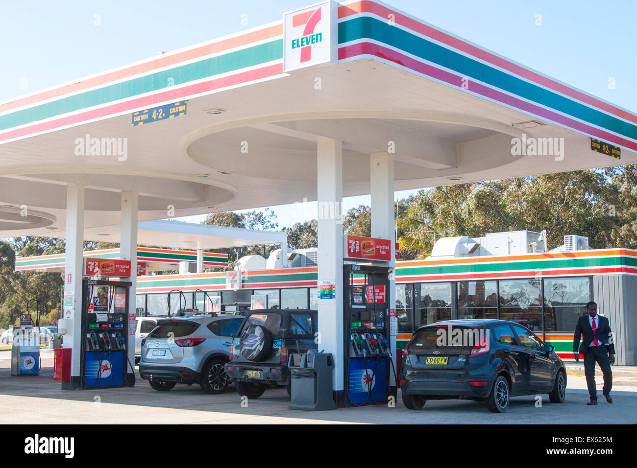 7 eleven branded petrol station at Pheasants nest service station on the motorway Sydney,australia Stock Photo