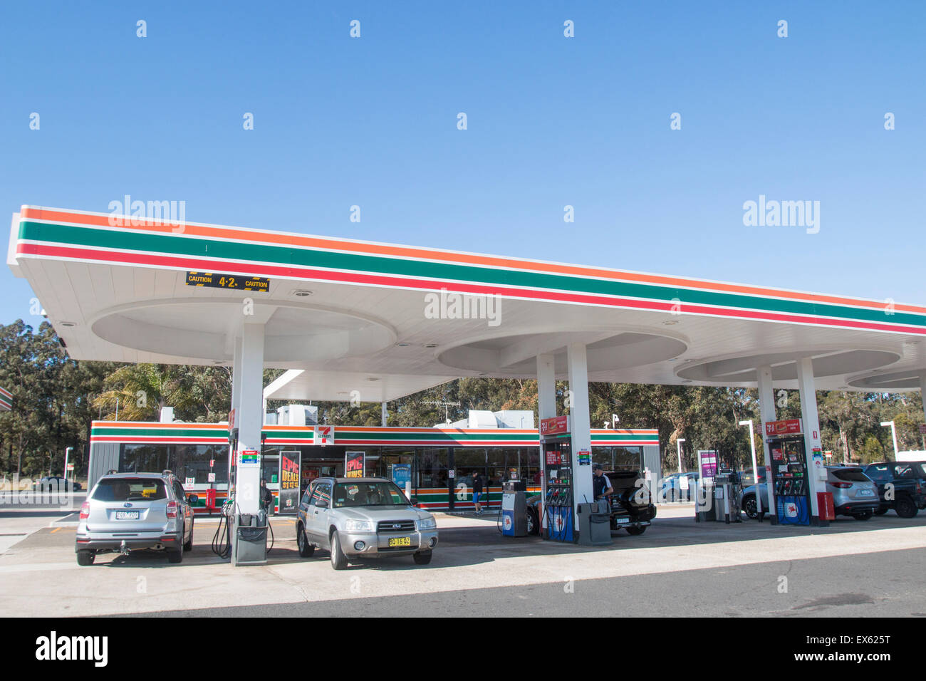 7 eleven branded petrol station at Pheasants nest service station on the motorway Sydney,australia Stock Photo