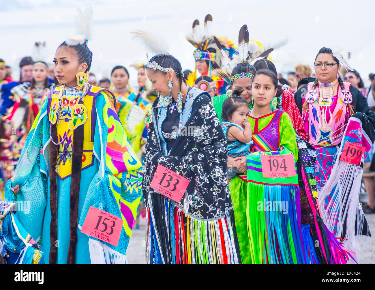 Native American women takes part at the 26th Annual Paiute Tribe Pow