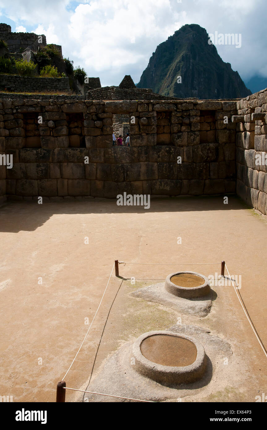 Water Mirror Pools - Machu Picchu - Peru Stock Photo