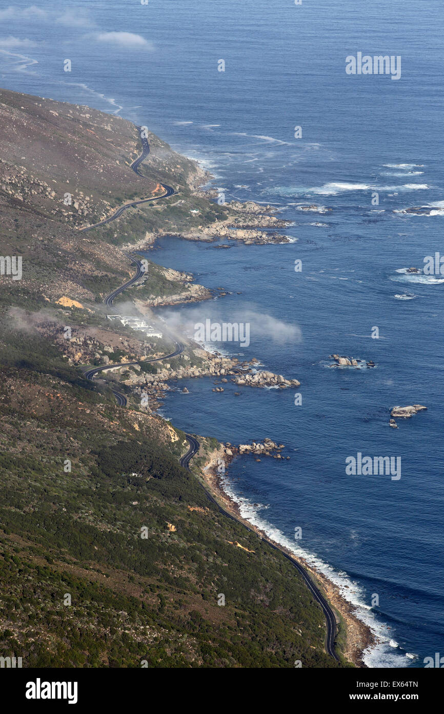 Coastal road to Hout Bay in Cape Town Stock Photo