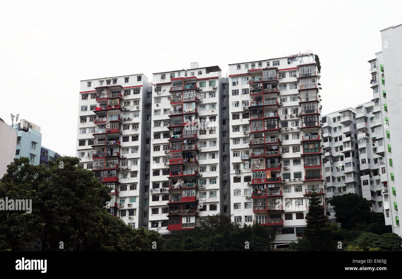 It's a photo of Hong Kong Towers for habitations for people to live in. It's council flats Stock Photo