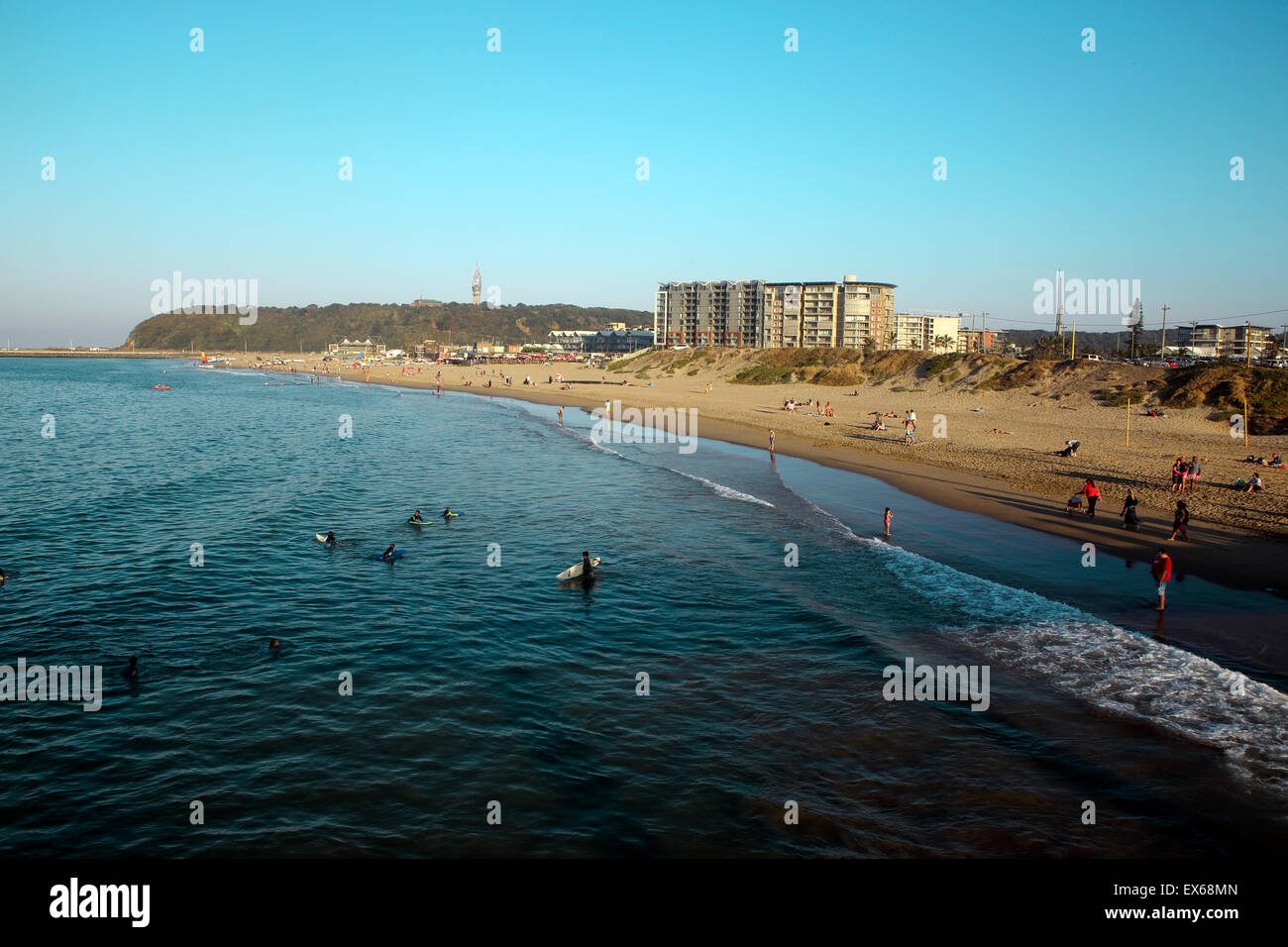 Sunny winter day on Durban Beach, South Africa Stock Photo