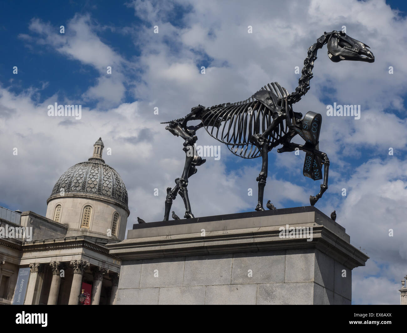 Dinosaur Statue at Trafalgar Square, London, England Stock Photo