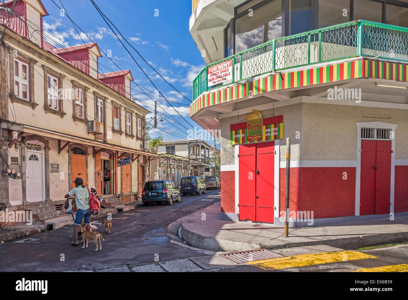 Street Scene  Roseau Dominica West Indies Stock Photo