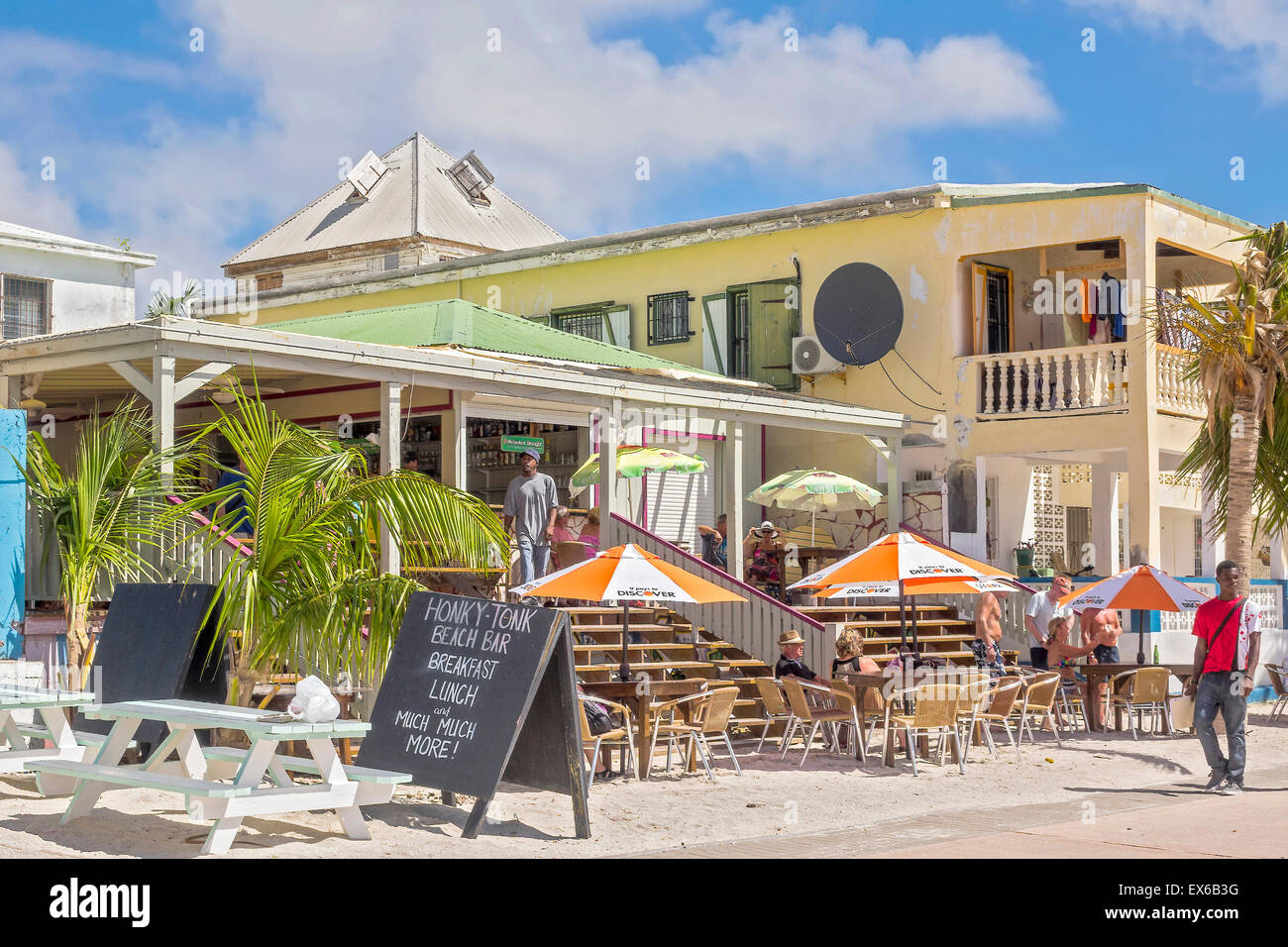 Honky Tonk Beach Bar Philipsburg Saint Martin West Indies Stock Photo