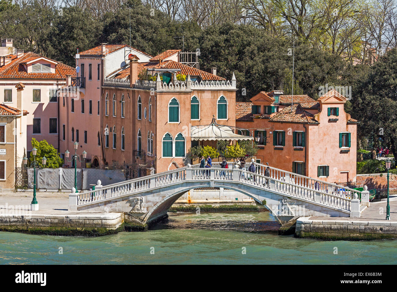 Canal Bridge Off The Lagoon Venice Italy Stock Photo