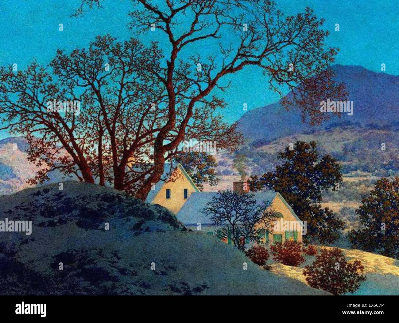 Maxfield Parrish  Early Morning, First Snow Stock Photo