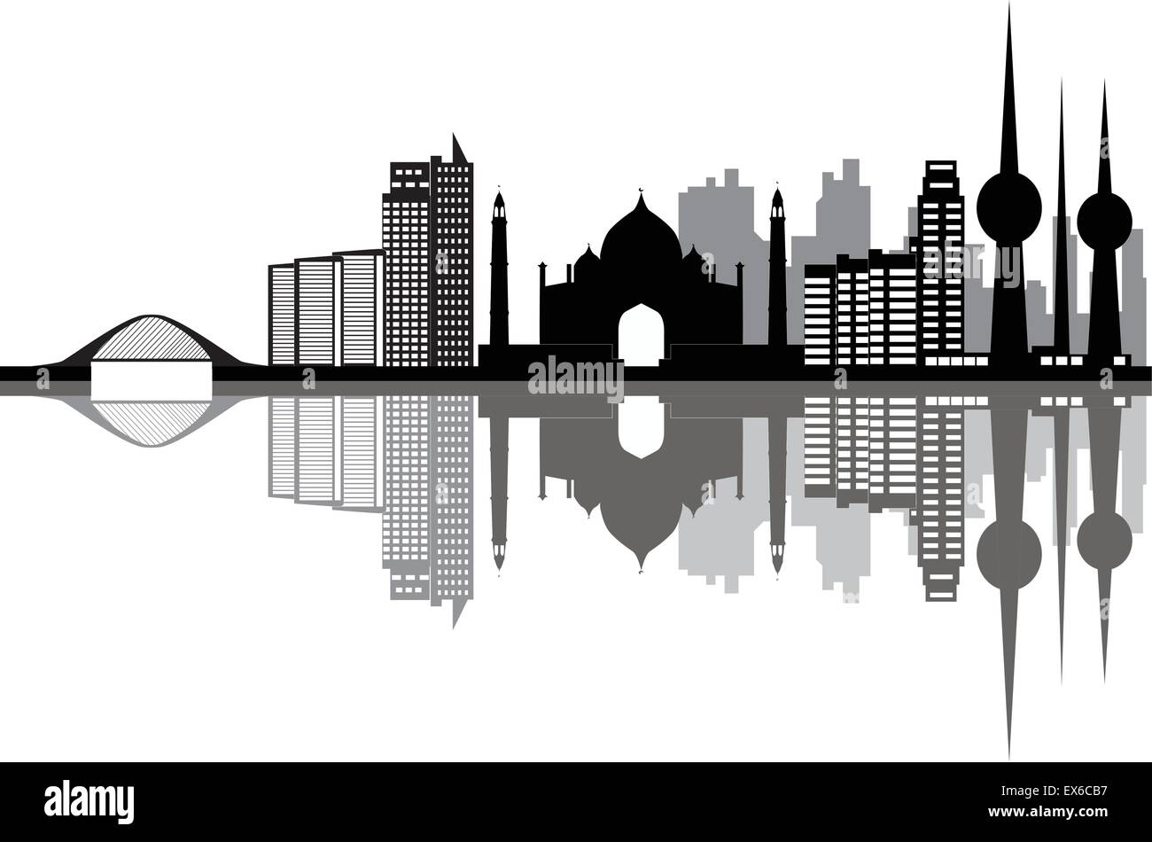 skyline of the city kuwait Stock Vector Image & Art - Alamy