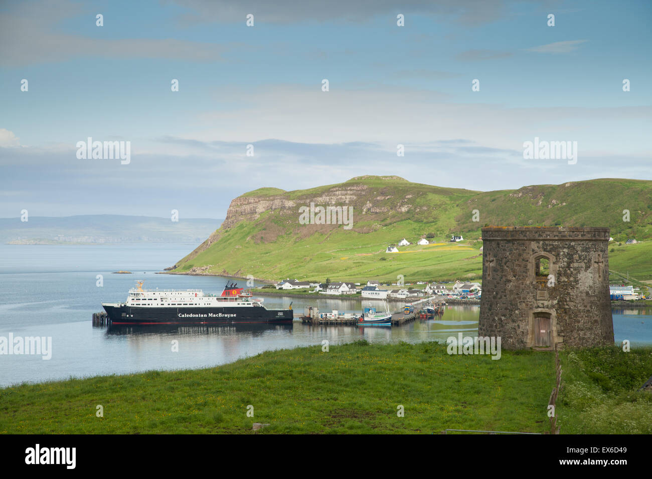 Caledonian MacBrayne ferry at the Uig ferry terminal Isle of Skye. Stock Photo