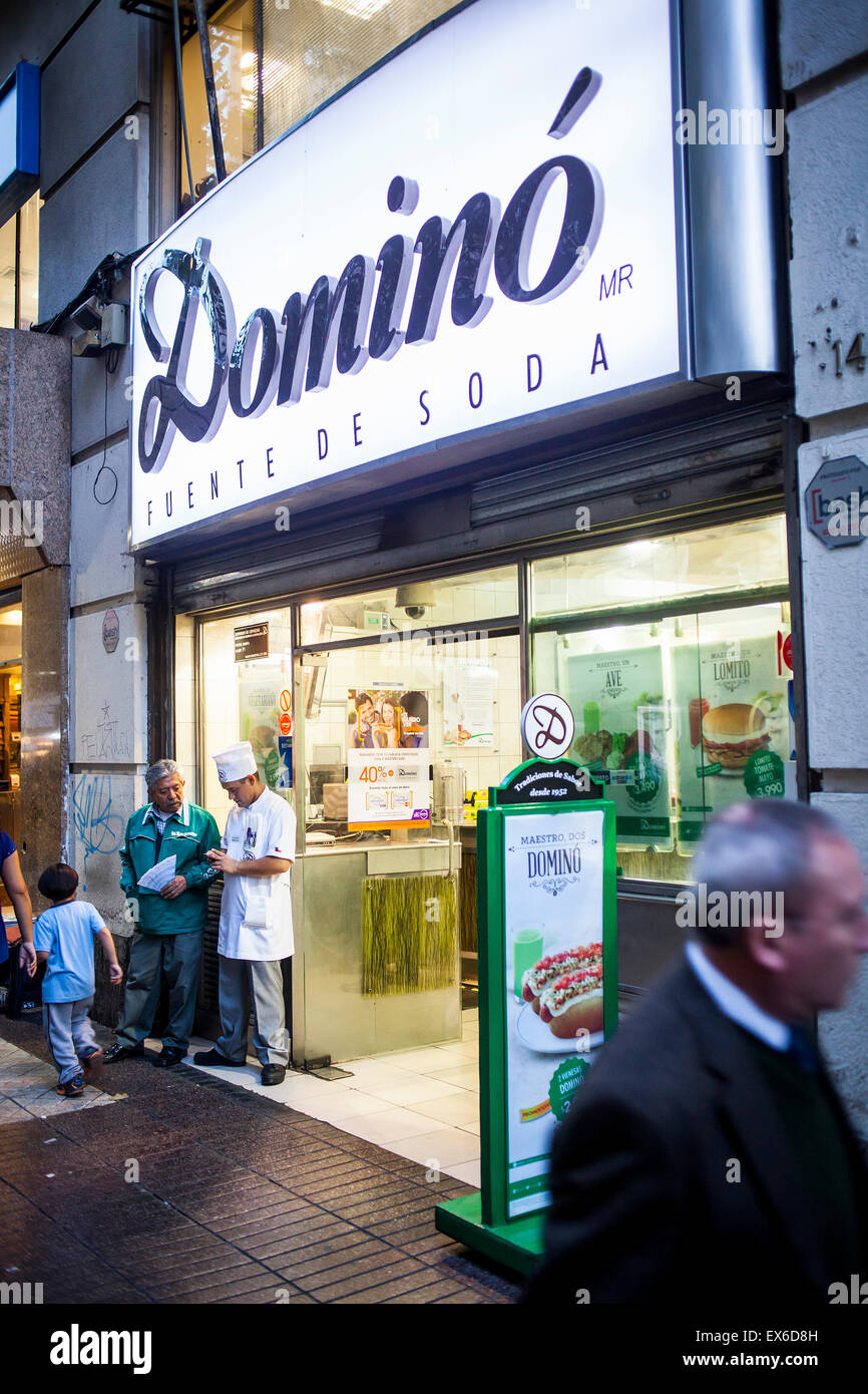 Domino restaurant, Paseo Ahumada. Santiago. Chile. Stock Photo