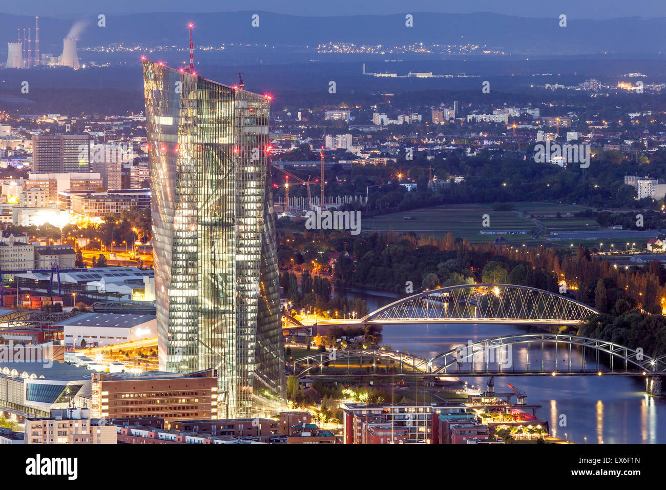 The European Central Bank skyscraper in the city of  Frankfurt Main, Germany Stock Photo
