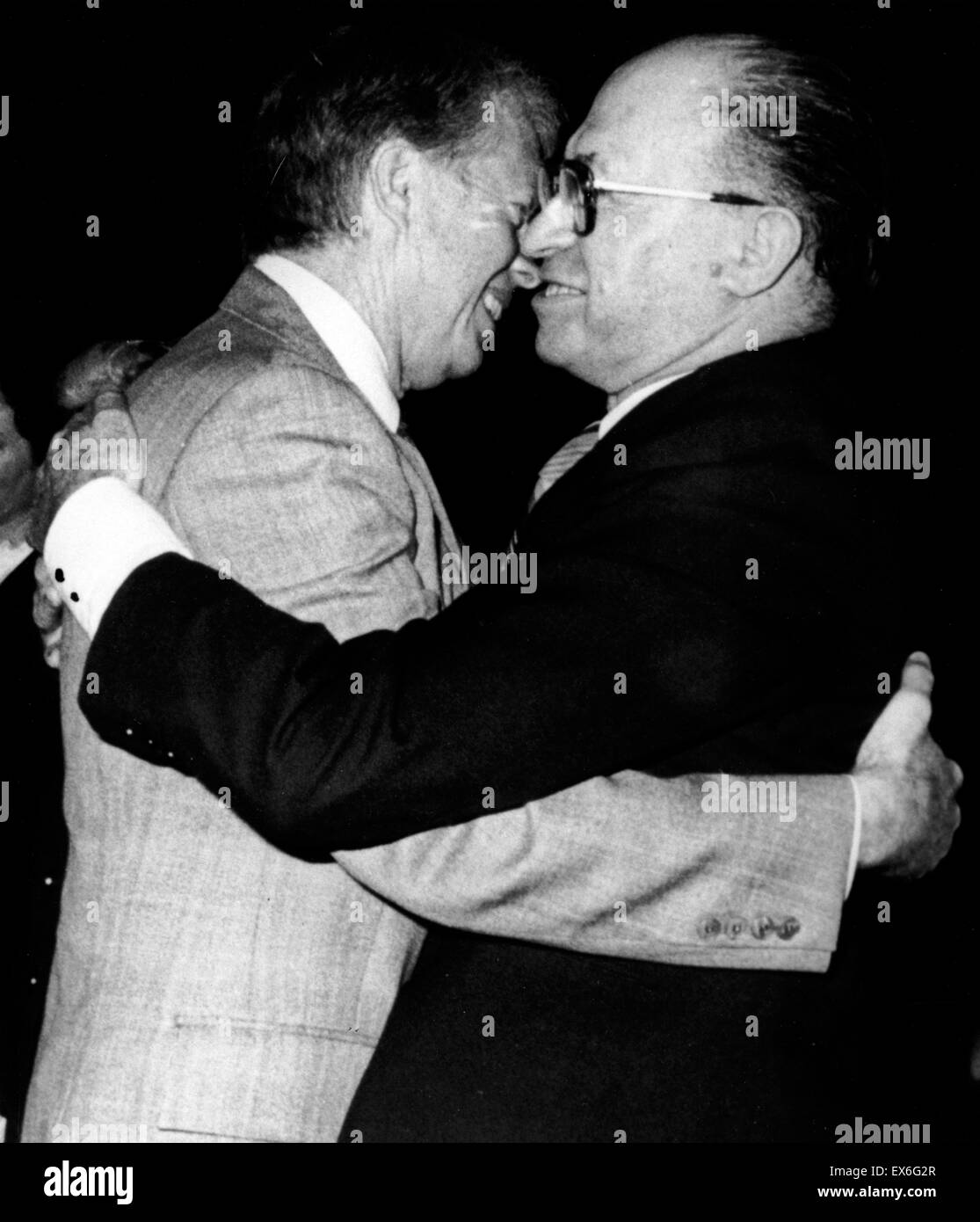 1979 President Jimmy Carter (USA) and Israel's Prime Minister Menachem Begin meet Stock Photo