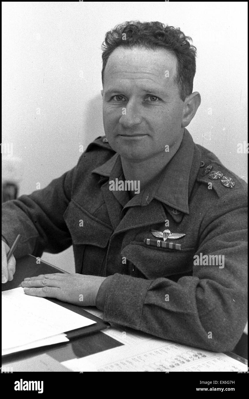 Uzi Narkis 925 - 1997. Israeli general. commander of the Israel Defence Forces units in the Central Region during the Six Day War. Stock Photo