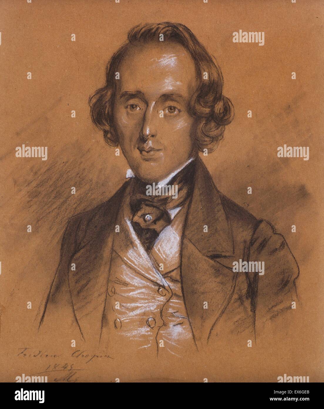 Frederic Chopin (composer) 1845 Stock Photo