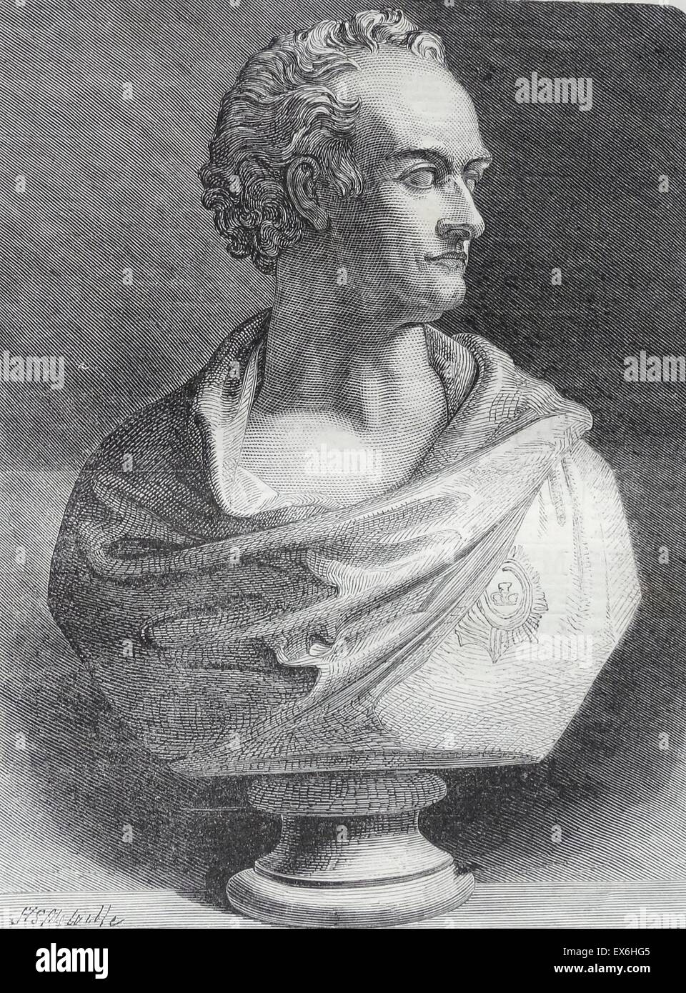 Engraving of the bust of Viscount Henry Hardinge (17851856) British