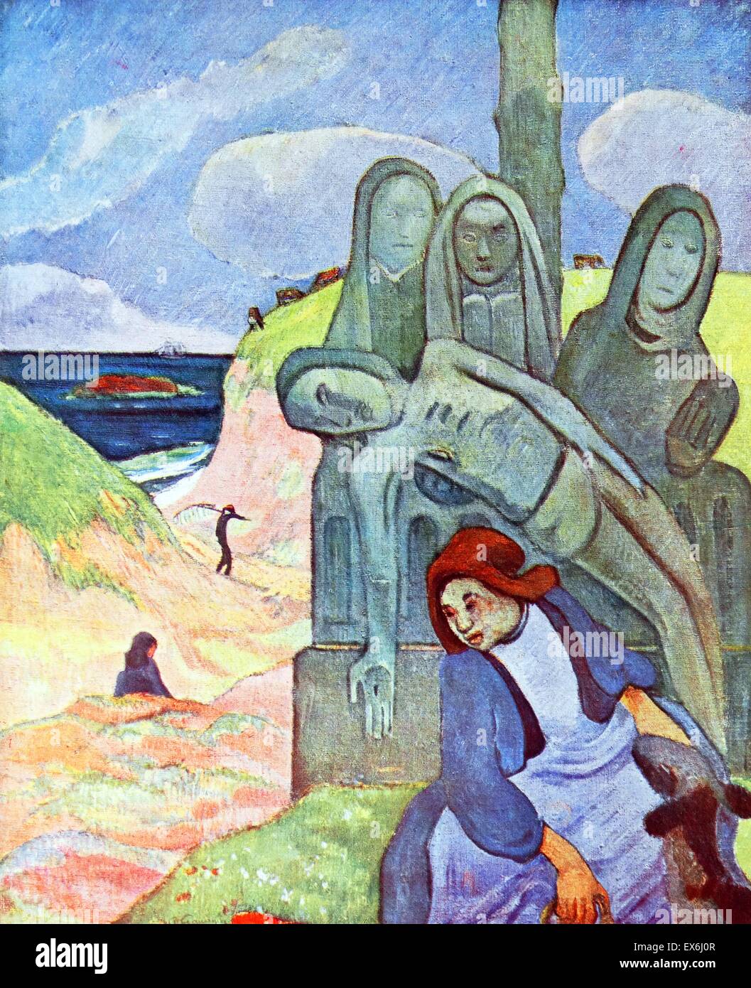 Painting altd 'The Green Christ'. By Eugène Henri Paul Gauguin