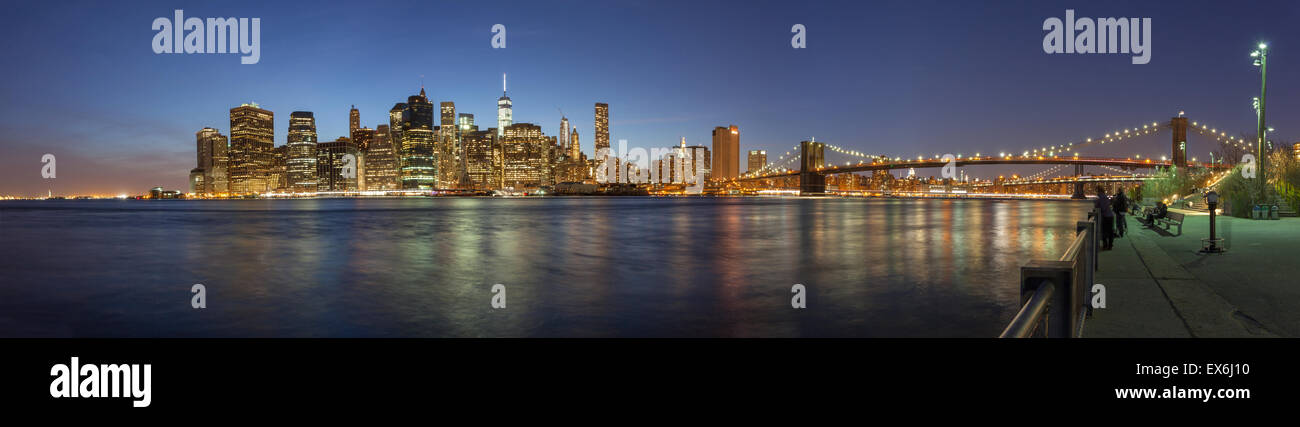 New York Lower Manhattan Skyline Stock Photo