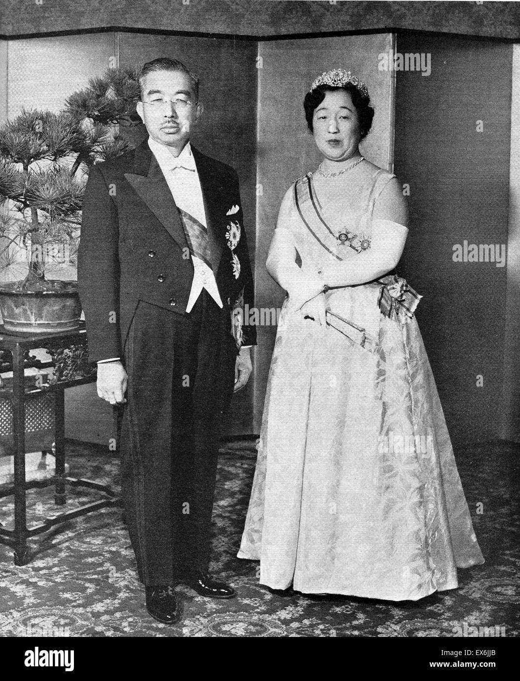 Emperor Hirohito (1901 – January 7, 1989) the 124th Emperor of Japan with Empress Nagako 1964 Stock Photo