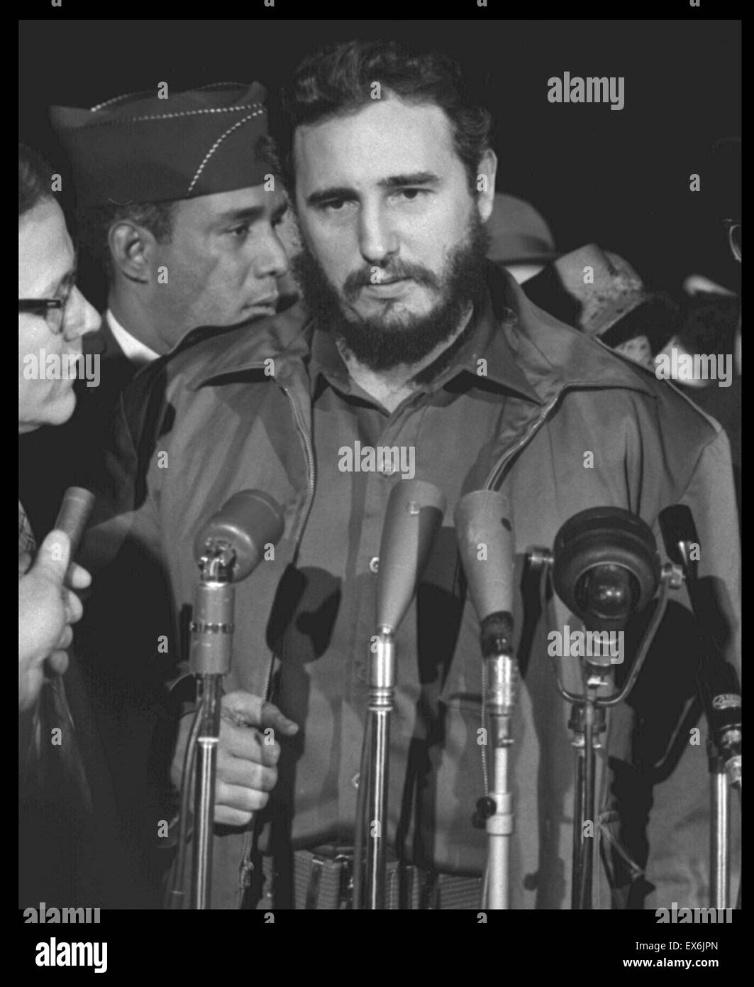 Fidel Castro of Cuba visits Washington DC 1959 Stock Photo