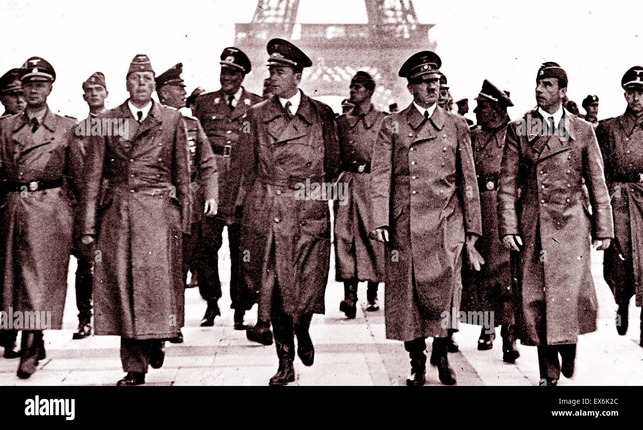 Adolf Hitler with Albert Speer in Paris, after the German occupation of northern France 1940 Stock Photo