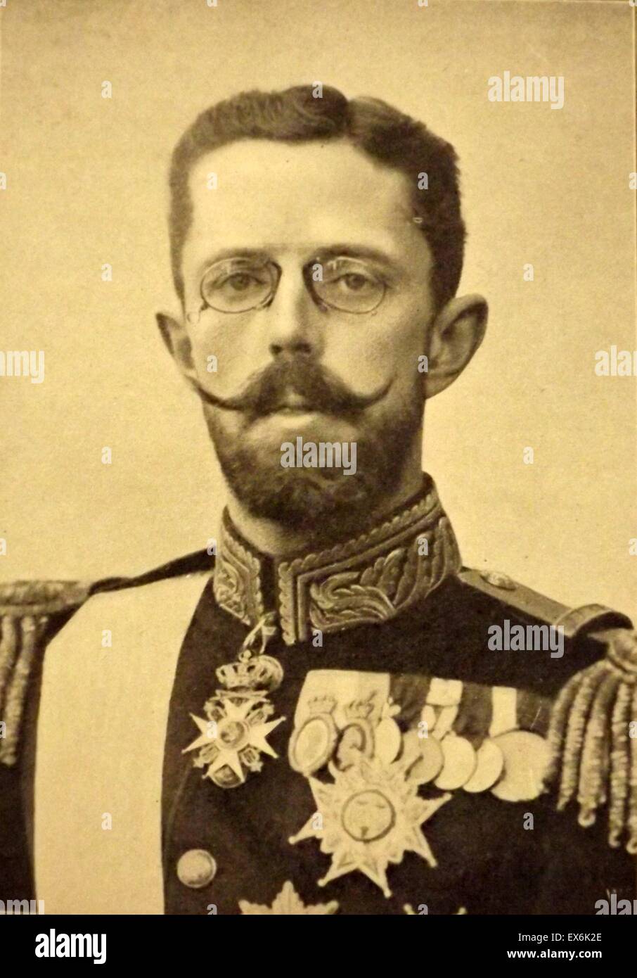 Gustaf V (Oscar Gustaf Adolf 16 June 1858 – 29 October 1950) was King of Sweden from 1907 until his death 43 years later Stock Photo