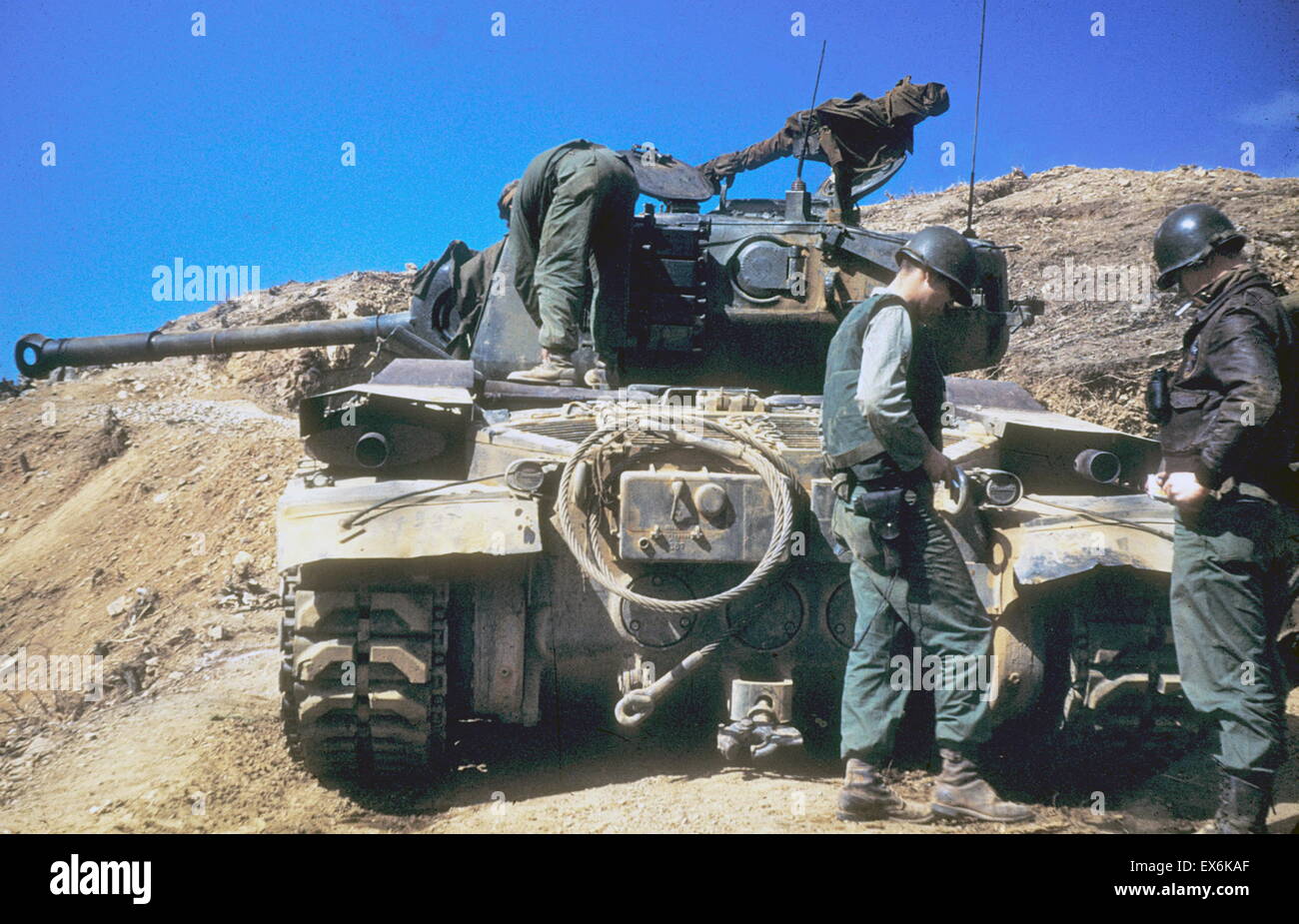 World War Two M26 Pershing medium tank, Korea, 1950s Stock Photo