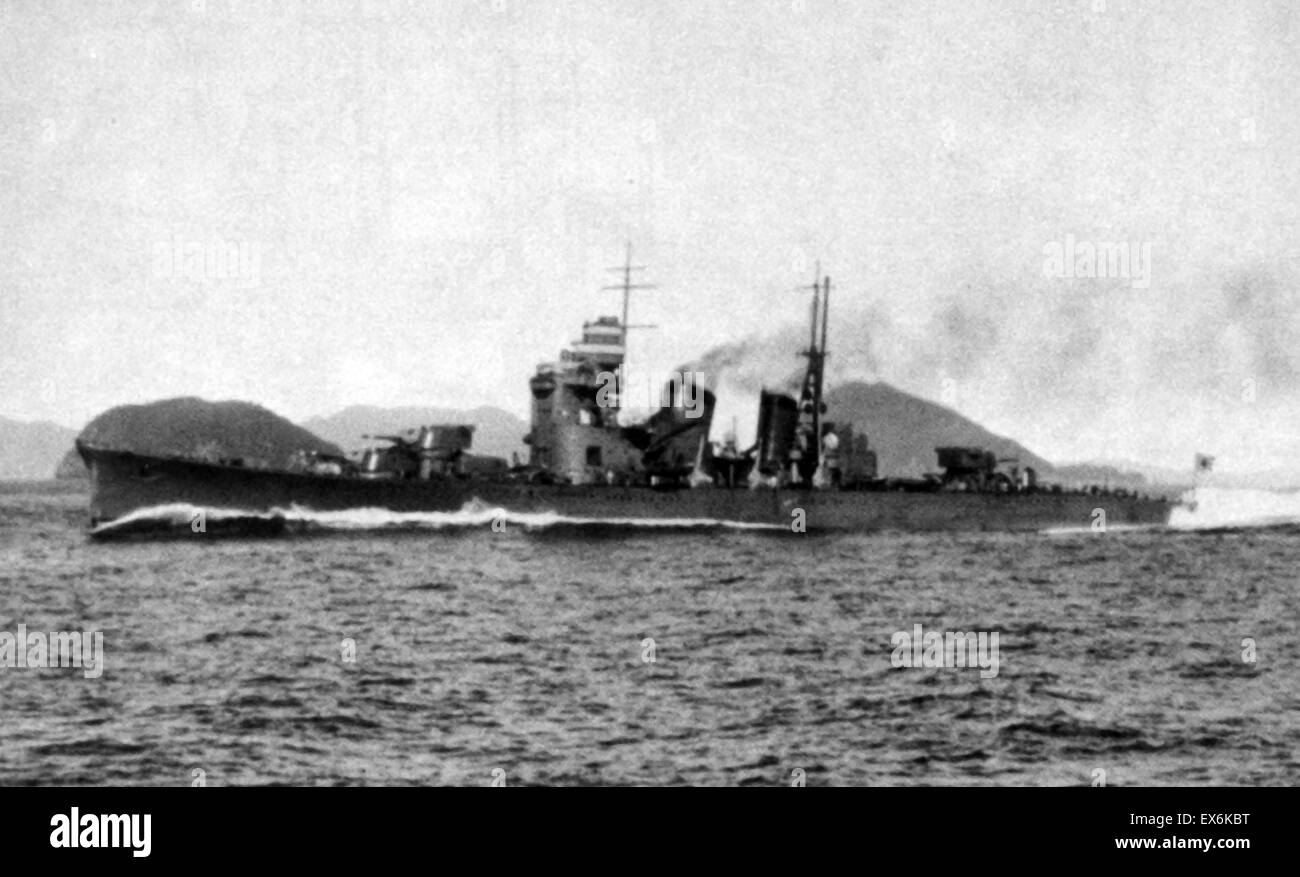 Japanese navy battleship the Nachi underway, Nov 1928 Stock Photo