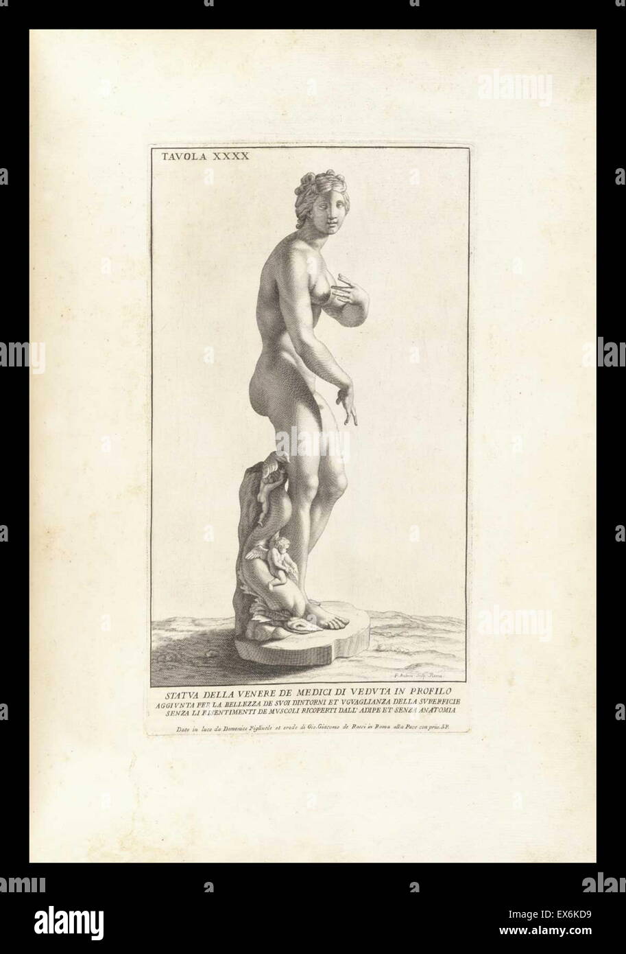 anatomical study by Bernardino Genga 'Anatomia per uso et intelligenza del disegno ricercata non solo su gl'ossi, e muscoli del corpo humano'. (Rome, 1691). Bernardino Genga (1620–1690) was a scholar of Classical medical texts, editing several works of Hi Stock Photo