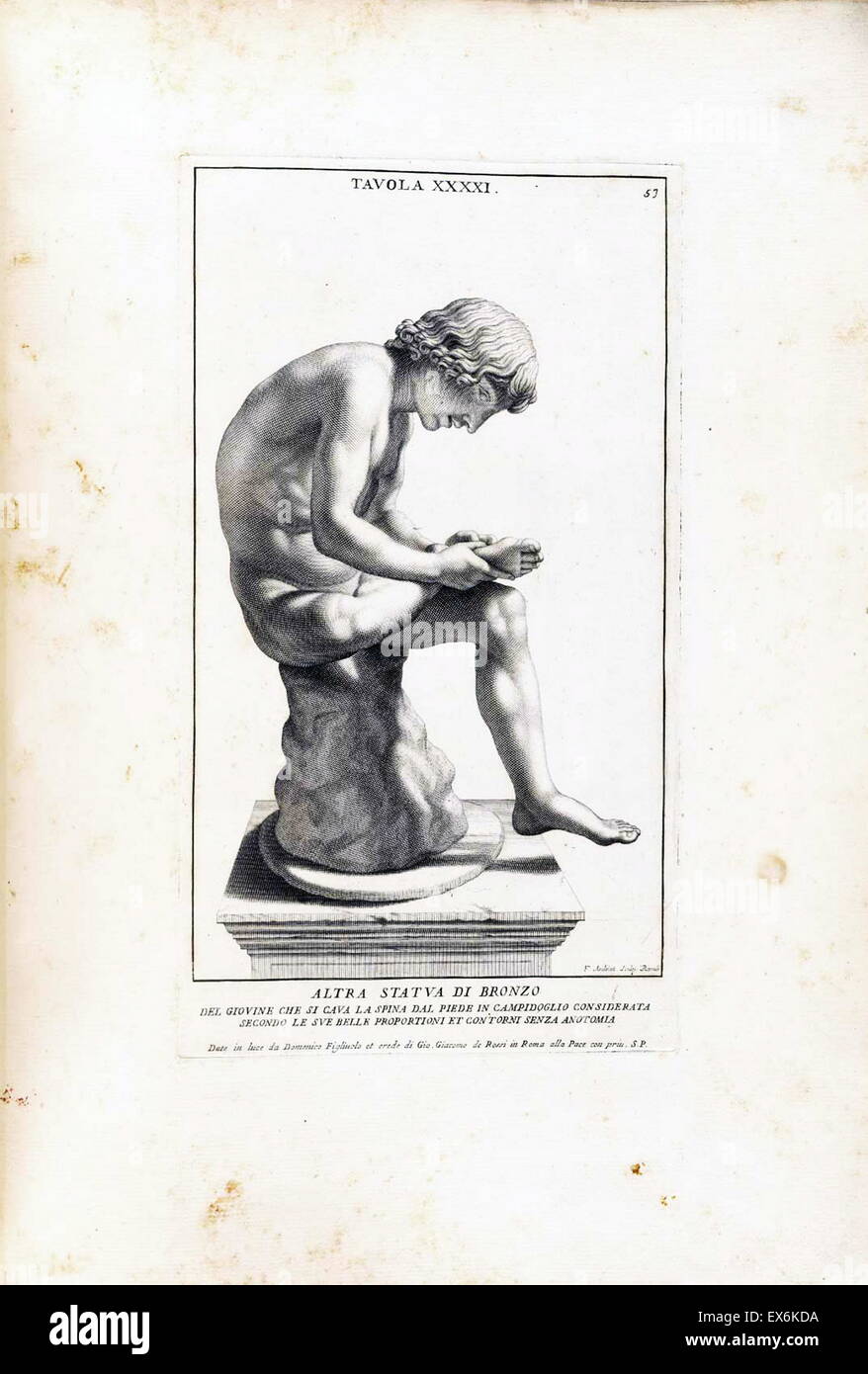 anatomical study by Bernardino Genga 'Anatomia per uso et intelligenza del disegno ricercata non solo su gl'ossi, e muscoli del corpo humano'. (Rome, 1691). Bernardino Genga (1620–1690) was a scholar of Classical medical texts, editing several works of Hi Stock Photo