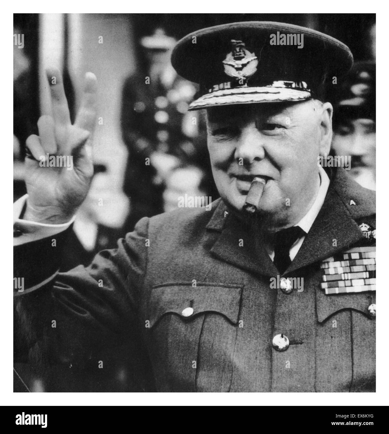 Winston Churchill as British war time prime minister 1942 Stock Photo