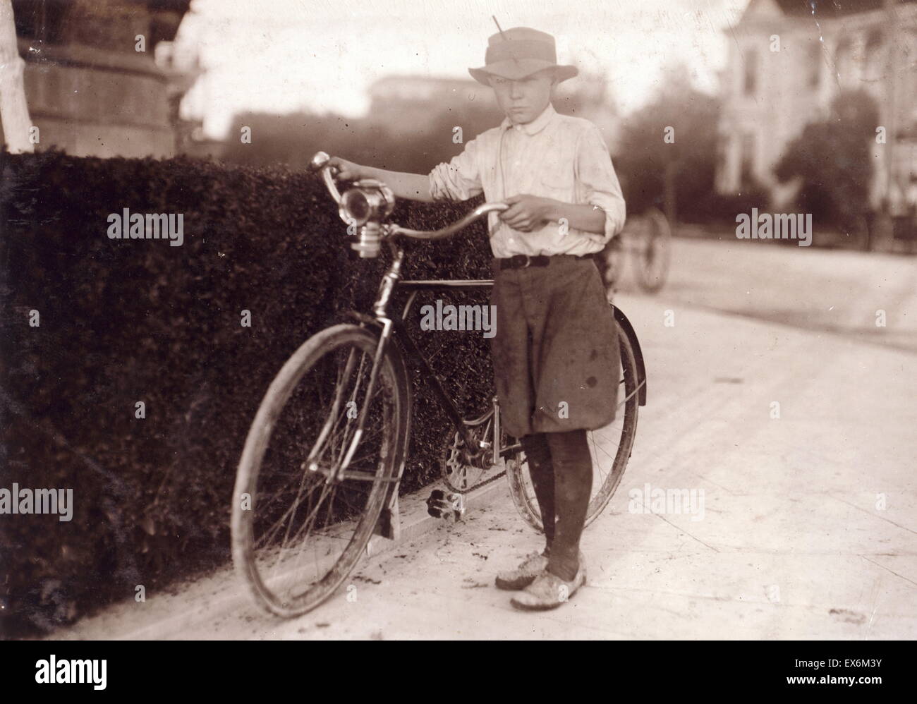 drug store delivery boy, twelve years old.San Antonio, Texas. 1913. By Lewis Wickes Hine, 1874-1940, photographer Stock Photo