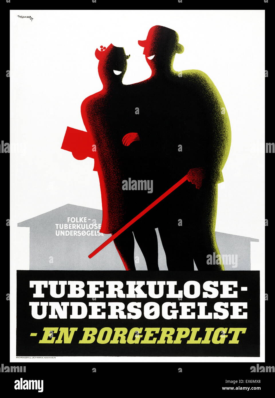 Danish Tuberculosis campaign poster 1947 Stock Photo
