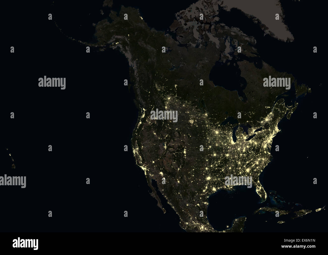 North america night satellite image hi-res stock photography and images -  Alamy