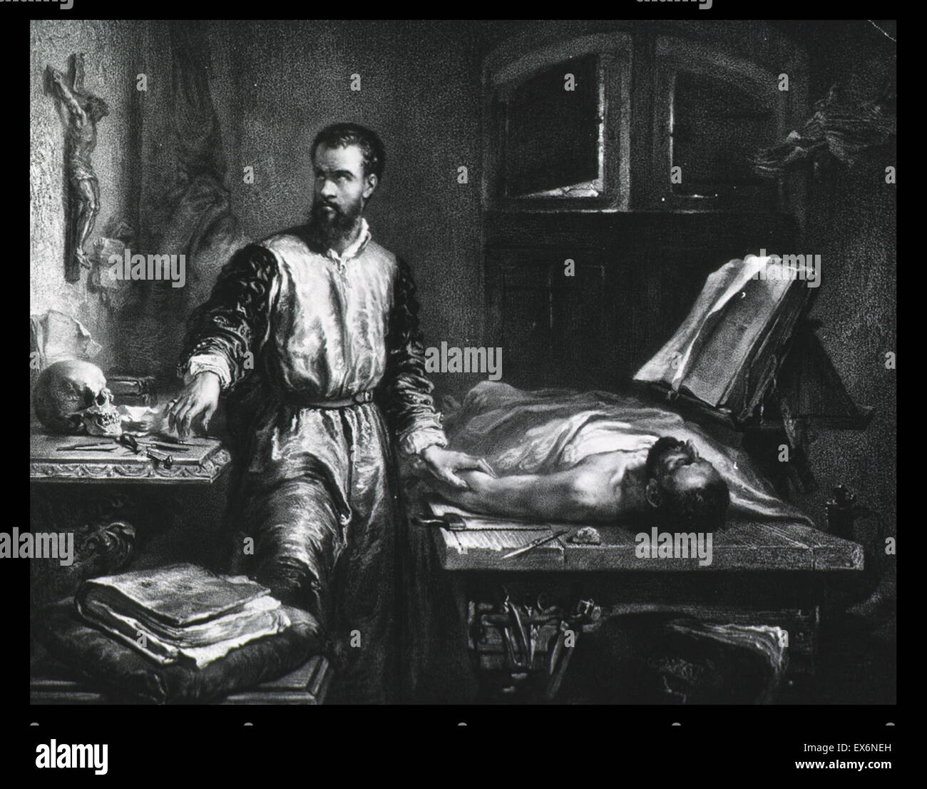 Andreas Vesalius by Edouard Hamman (1819-1888) Stock Photo