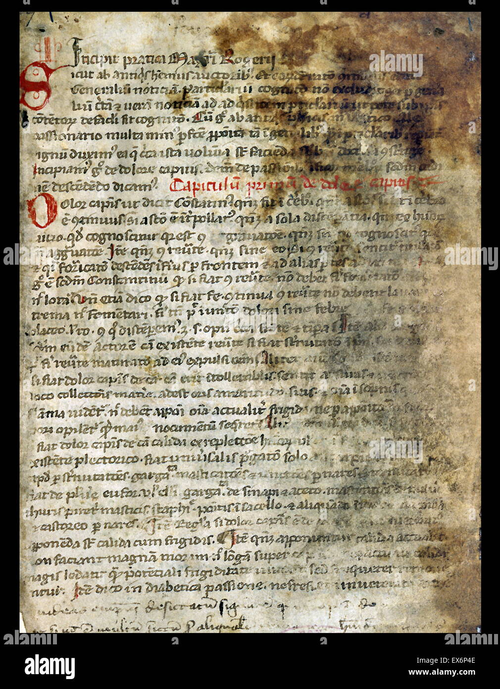 Roger of Salerno (ca. 1170), Practica (Practice). The Practica, such as that by Roger, were collections of treatments, very often based on the daily experience of physicians. Stock Photo